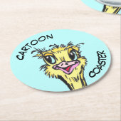 Onderzetter cartoon: Onderzetter Cute Ostrich (Gebogen)