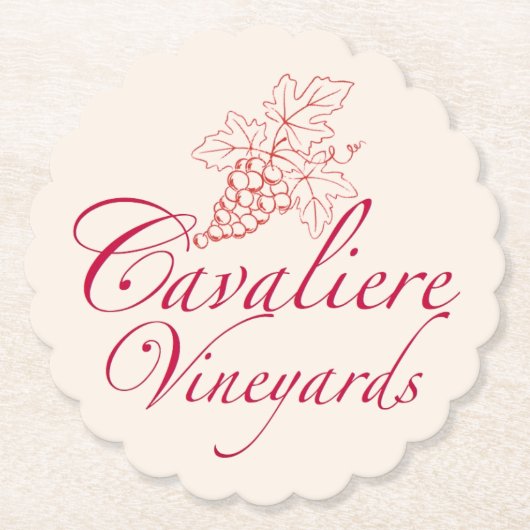 Onderzetter Cavaliere Vineyards (rood) (Voorkant)