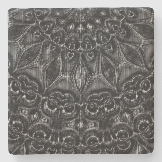 Onderzetter Charcoal Mandala Stone (Voorkant)