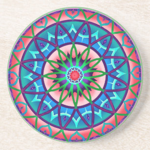 Onderzetter Circulaire Fantasy in blauw en Paars