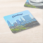 Onderzetter Cleveland Blue Morning Paper (Schuin)