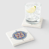Onderzetter Compass Roos Stone (Zijkant)