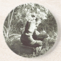 onderzetter 'De oude laarzen'