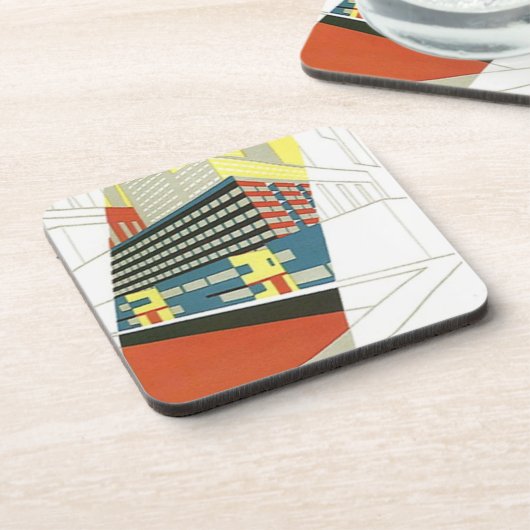 Onderzetter  Deco Skyscraper Concrete City (Linkerzijde)