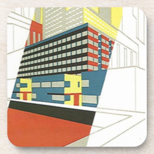 Onderzetter  Deco Skyscraper Concrete City (Voorkant)