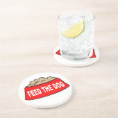 Onderzetter Dog Voedsel Bowl Rood voer De hond (Zijkant)