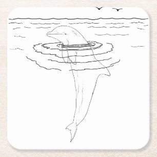 Onderzetter Dolphin Adult Coloring Paper