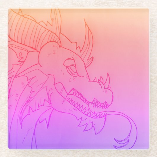 Onderzetter drakenglas glazen onderzetter (Voorkant)