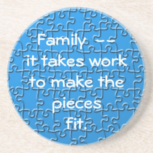 Onderzetter - Familie neemt werkpuzzel