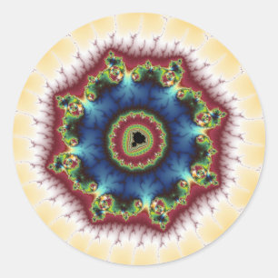 Onderzetter - Fractal Art Ronde Sticker