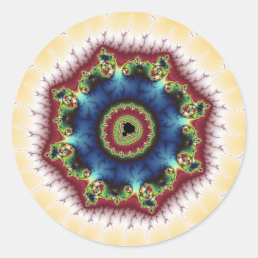 Onderzetter - Fractal Art Ronde Sticker (Voorkant)