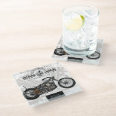 Onderzetter Freedom Chopper Motorcycle | Vastgeste Glazen Onderzetter (Schuin)