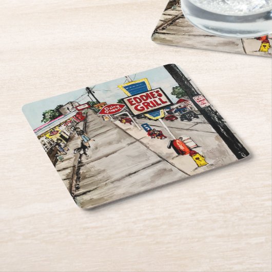 onderzetter "Genève-On-The-Lake Street Uitzicht" (Schuin)