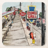 onderzetter "Genève-On-The-Lake Street Uitzicht" (Voorkant)