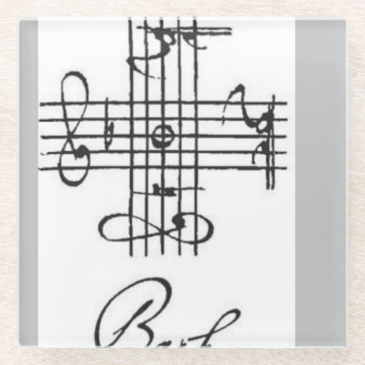 Onderzetter (glas) Bach's Riddle Glazen Onderzetter (Voorkant)
