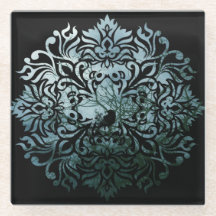 Onderzetter glas - Sitting Raven