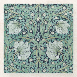 ONDERZETTER GLASS : WILLIAM MORRIS : PIMPERNEL GLAZEN ONDERZETTER
