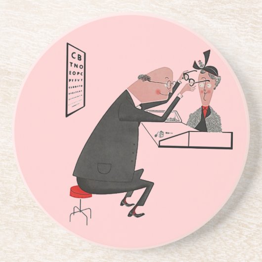 Onderzetter ~  glazen van de oogarts halverwege de (Voorkant)