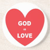 Onderzetter God is Liefde Rood Hart (Voorkant)