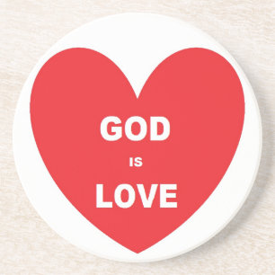 Onderzetter God is Liefde Rood Hart