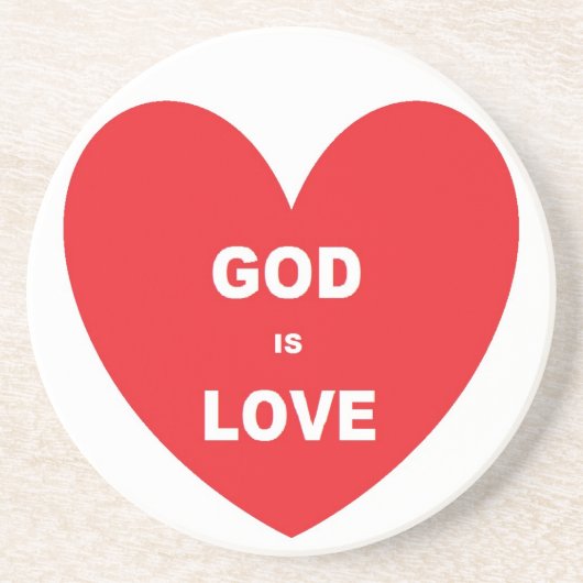Onderzetter God is Liefde Rood Hart (Voorkant)