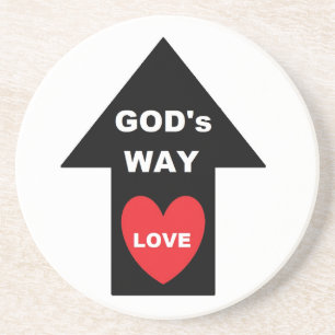 Onderzetter Gods Way Love Arrow Heart