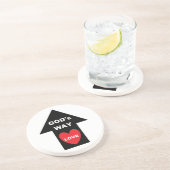 Onderzetter Gods Way Love Arrow Heart (Zijkant)