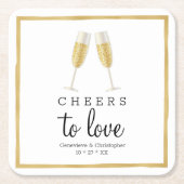 Onderzetter | Gold Cheers to Love Champagne (Voorkant)
