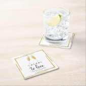 Onderzetter | Gold Cheers to Love Paper Napkin (Insitu)