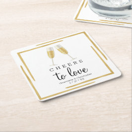 Onderzetter | Gold Cheers to Love Paper Napkin