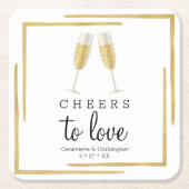 Onderzetter | Gold Cheers to Love Paper Napkin (Voorkant)