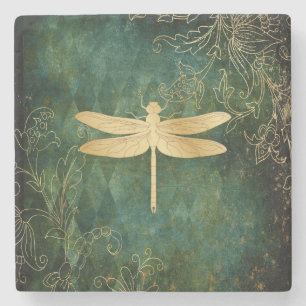 Onderzetter Golden Dragonfly Stone