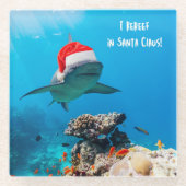 Onderzetter, haaienkerst glazen onderzetter (Voorkant)