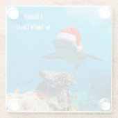 Onderzetter, haaienkerst glazen onderzetter (Achterkant)