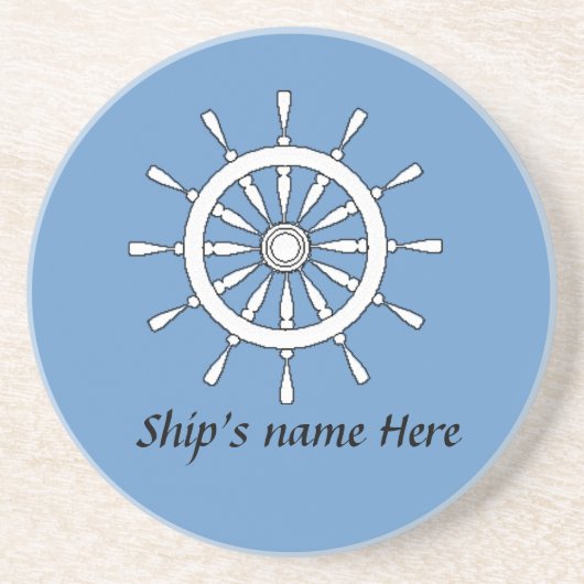 Onderzetter - Helm met scheepsnaam (v.2) (Voorkant)