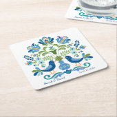 Onderzetter Hongaarse ontwerpblauwe vogels (Schuin)