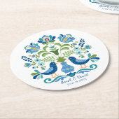 Onderzetter Hongaarse ontwerpblauwe vogels (Gebogen)