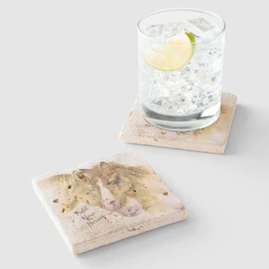 Onderzetter - Houd uw paarden vast (Zijkant)