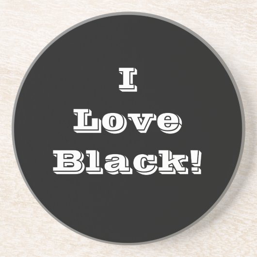 Onderzetter I Love Black (Voorkant)