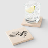 Onderzetter  illustratie taperecordreepsteen (Zijkant)