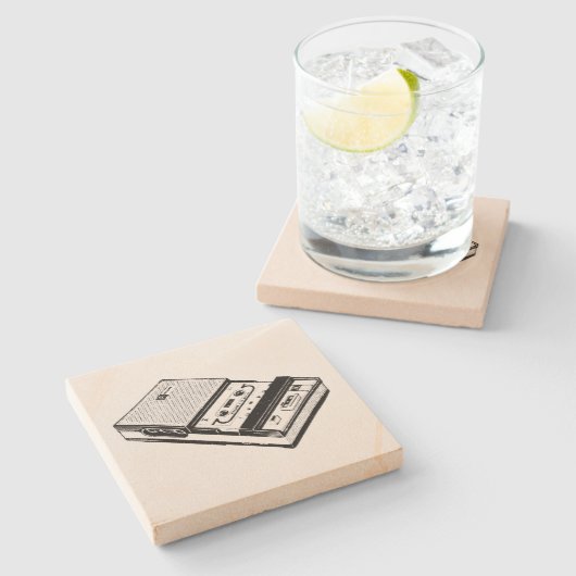 Onderzetter illustratie taperecordreepsteen (Zijkant)