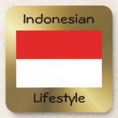 Onderzetter Indonesische vlag + tekst (Voorkant)
