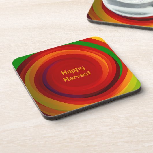 Onderzetter ingesteld met oogstkleuren in een werv (Linkerzijde)