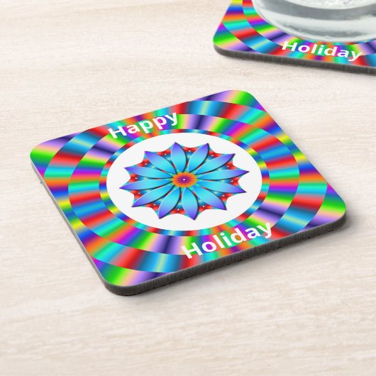 Onderzetter ingesteld op feestelijk kleurig cirkel (Linkerzijde)