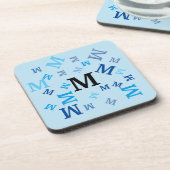 Onderzetter instellen - Blauwe gejummerde letters (Linkerzijde)