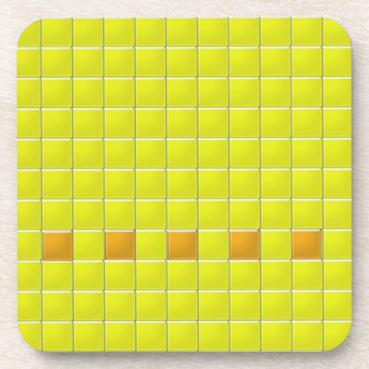 Onderzetter instellen - Mozaïekvierkantjes in geel (Voorkant)