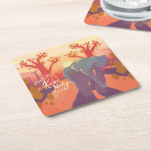 Onderzetter Kariba Wildlife Corridor Square Paper (Schuin)