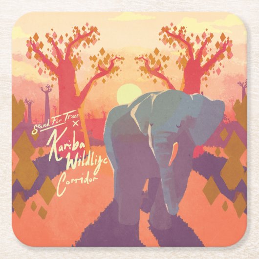 Onderzetter Kariba Wildlife Corridor Square Paper (Voorkant)