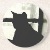 onderzetter 'Kat in venster' (Voorkant)