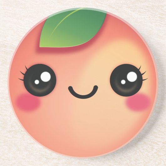 Onderzetter Kawaii Peach (Voorkant)